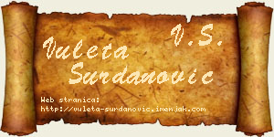 Vuleta Surdanović vizit kartica